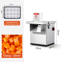 Machine à découper les légumes multifonctionnelle en acier inoxydable avec moteur électrique, coupe-frites en forme de dents de loup, trancheuse et hachoir