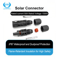 Connecteur solaire 50A 1500V DC IP68 étanche compatible MC4 pour panneau PV, connecteur mâle-femelle