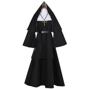 Medeival monje bata disfraz de Halloween adulto Jesucristo mujeres misionero clerical vestido María sacerdote monja batas Cosplay disfraz - Product Image 2