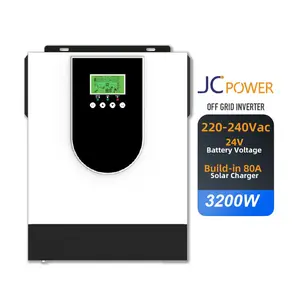 JCPower 2KW 12V Inverter solare 3.2KW 24V All-In-One Inverter 80A Mppt regolatore di carica 200V Off-grid Inverter