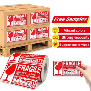 Venta al por mayor de adhesivos frágiles etiquetas de advertencia logística personalizadas para transporte seguro suministro de fabricantes - Product Image 2