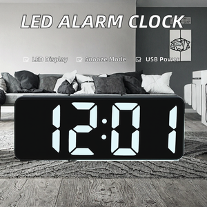 Réveil électronique LED durable avec affichage de la température et de l'humidité, calendrier, design en plastique ABS, utilisation à domicile, intérieur, chambre à coucher, salon - Product Image 2