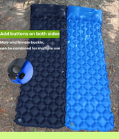 Matelas gonflable ultraléger pliable en nylon TPU Tapis de couchage imperméable pour le camping avec oreiller pour la randonnée pédestre