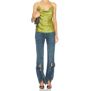 Pantalones Vaqueros Ajustados Casuales y Transpirables con Corte de Bota y Estilo Desmontable Personalizados - Product Image 6