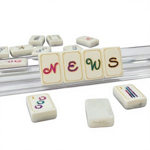 Fichas de Mahjong Americanas de Acrílico, 3 Capas, Azules, 1.4 x 1 x 0.6 Pulgadas, Juego de Entretenimiento Personalizado - Product Image 3