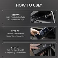 Compresseur d'air électrique portable 12V OEM pour pneus de voiture avec écran LCD et arrêt automatique – Pompe de secours pour pneus de voiture