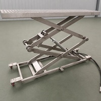 Table élévatrice hydraulique en acier inoxydable 304, capacité 500 kg, plateforme mobile pour carcasses avec roulettes à billes pour abattoir