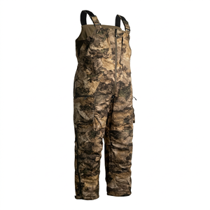 Salopette de chasse pour hommes, camouflage de zone humide, avec fermeture éclair centrale intégrale sur le devant, panneau de poitrine haute et poches latérales sur les cuisses - Product Image 1