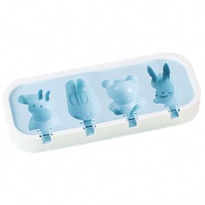 Molde para Hielo DIY al por Mayor, Nuevo Estilo con Tapa, 4 Moldes de Silicona para Helados con Tapas - Product Image 1