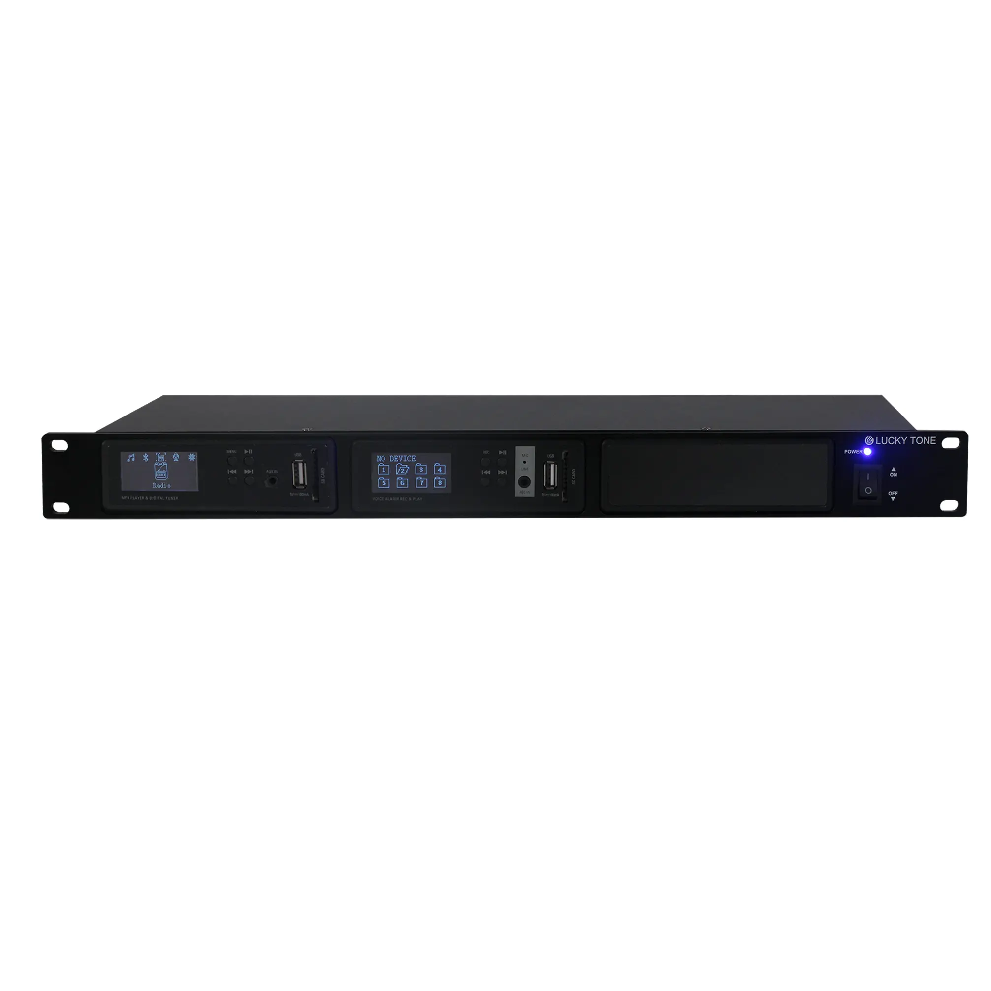 Support Dry Contacts DAB+/FM/USB/DC24V and SD with 1U 19 Inch Rack Mount Deck Blue-tooth Power Amplifier Music Media Player