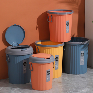 Tempat Sampah Toilet Bulat Terbuka 3.7L/6L/9L/13L, Tempat Sampah Kecil Kamar Mandi dengan Tutup Peluru, Tempat Sampah Dapur Plastik - Product Image 3