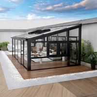 Véranda moderne de style villa, double vitrage trempé Low-E, OEM, pour chambre, usage résidentiel et entrepôt, alimentée à l'énergie solaire