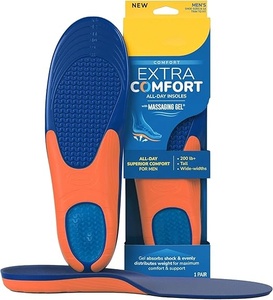 Thêm thoải mái hỗ trợ dụng cụ chỉnh hình lót cho nam giới tất cả các ngày Massage Gel Giày chèn TRIM phù hợp cho lớn người đàn ông cao 200lbs + chân rộng - Product Image 1