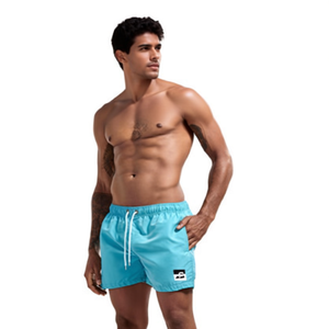 Shorts de Baño para Hombre de Secado Rápido, Color Sólido, Cintura con Cordón, Largo Medio, con Bolsillos, Ropa de Playa Informal - Product Image 1