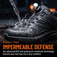 Chaussures de sport pour hommes, personnalisées en usine, coupe basse, en tissu KPU imperméable, avec cadran rotatif, résistantes aux perforations et antidérapantes