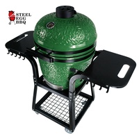 SEB KAMADO Komodo Barbecue fumoir de 22 pouces en forme d'œuf en acier métallique pour cuisine extérieure avec céramique Keramik Grande taille Carburant au charbon de bois