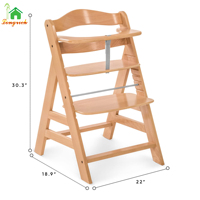 Vente en gros de chaise haute en bois pour bébé chaise longue d'alimentation chaise pour bébé tour chaise haute pour bébé restaurant pour tout-petit
