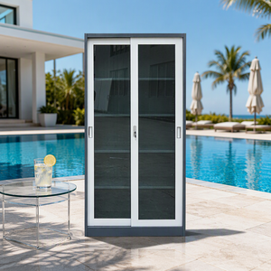 Armario Plegable Comercial para Oficina de Fábrica Foshan, Vitrina de Vidrio de 2 Puertas - Product Image 1