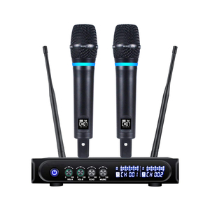 Dual-Cordless <b>Wireless</b> Mic for Bluetooth Receiver Volume Control Cardioid for ECHO Karaoke Church Meetings Public Speaking - Product Image 1