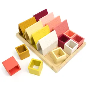 Soft 3d Diy Jigsaw Educational Fidget Toy Simple Building Block Baby Family Interactive Game Silicone Puzzle Toys For Kids