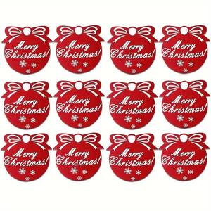 Sous-verres en feutre de Noël-Sous-verres rouges avec design flocon de neige, sous-verres de Noël absorbant l'eau - Product Image 3