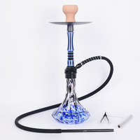 Chicha de luxe de taille moyenne en alliage d'aluminium, modèle Hookah Factory, avec un tuyau et un coffret cadeau