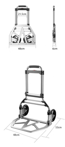 Ağır katlanır alüminyum alaşımlı arabası iki tekerlekli el kamyon yük kapasitesi <span class=keywords><strong>150KG</strong></span> OEM özelleştirilebilir 1 yıl garanti için - Product Image 3