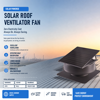 Ventilateur de toit axial de 12 pouces à économie d'énergie, alimenté par l'énergie solaire et électrique, avec pales en alliage d'aluminium