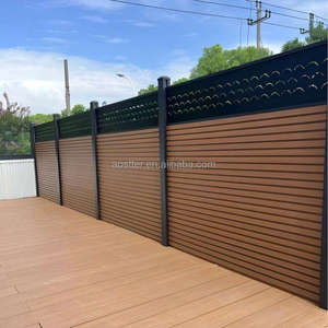 <span class=keywords><strong>Poteau</strong></span> de clôture de jardin en <span class=keywords><strong>composite</strong></span> WPC avec cadre en aluminium, écologique et durable, installation et démontage faciles, clôture de sécurité - Product Image 5