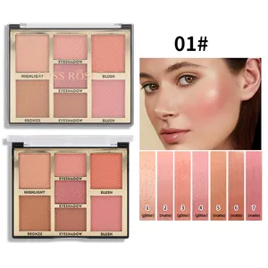 Miss Rose Matte Perzik Blush Palet Langdurige Wang Roze Blush Mineraal Pigment Blusher Blush Bronzer Poeder Make-Up