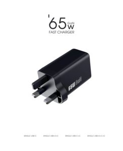 Chargeur rapide GAN 65W Max avec 2 ports USB 1 entrée AC Type-C pour la maison et le voyage Chargeur de téléphone portable PD3.1 - Product Image 3