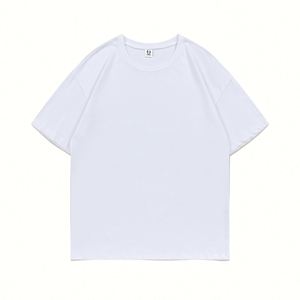 T-shirt en coton pur avec logo personnalisé, de haute qualité, couleur unie, col rond, style décontracté, design de logo personnalisé - Product Image 4