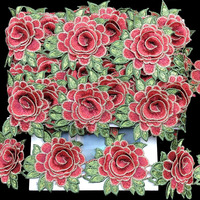 Nouvelle dentelle brodée florale 7 couleurs soluble dans l'eau, garniture double couche en rosette, style ethnique Miao, pour vêtements et embellissements DIY