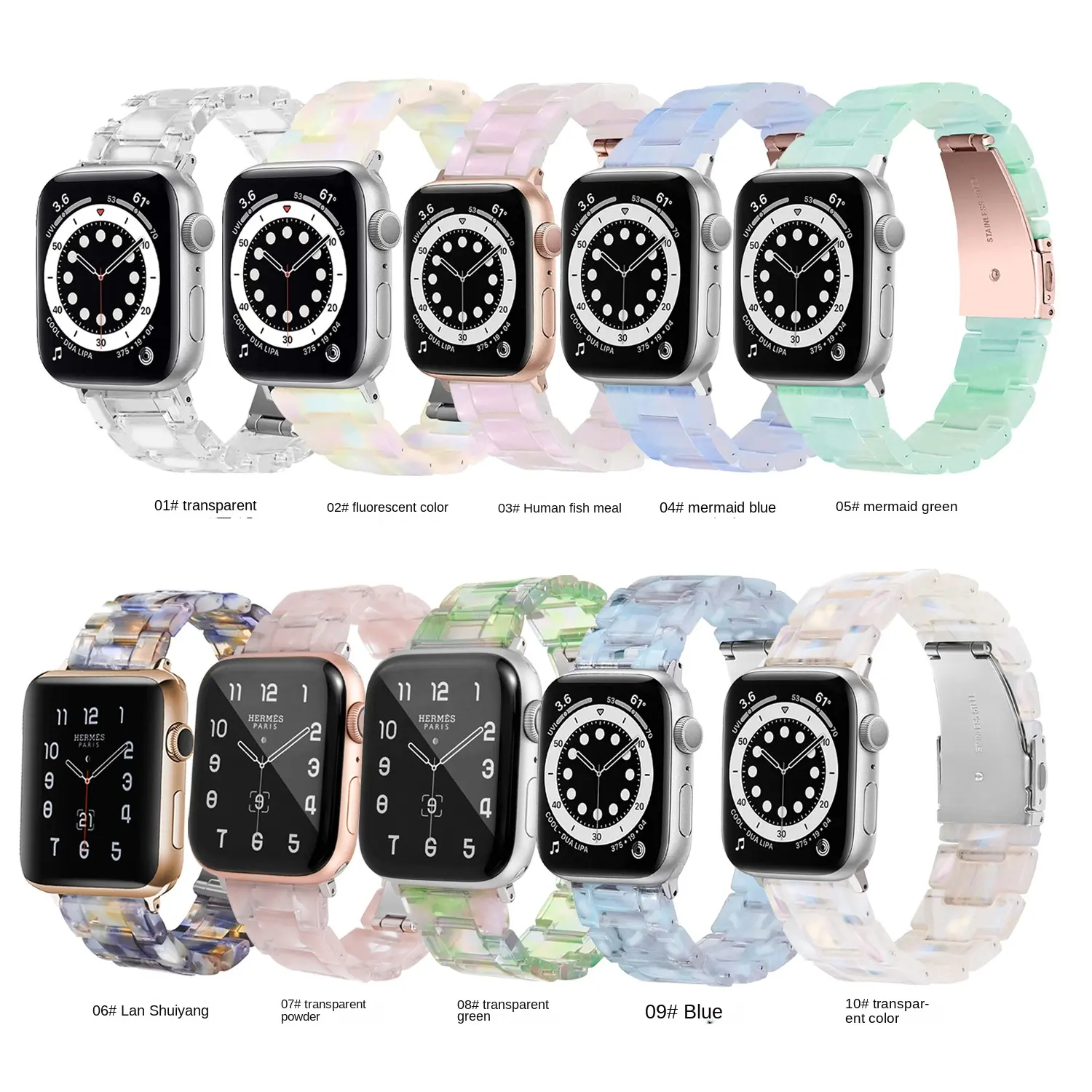 Adatto per Apple Watch Apple watch8se765 cinturino impermeabile blu navy fluorescente a tre perline 20/22mm