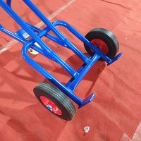 Chariot en acier robuste 300kg capacité 10 pouces pneu en caoutchouc solide plate-forme de chariot à tambour de gallon à trois roues baril de camion à main Durable