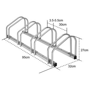 Porte-vélos <span class=keywords><strong>4</strong></span> <span class=keywords><strong>places</strong></span> peu encombrant Porte-vélos <span class=keywords><strong>4</strong></span> <span class=keywords><strong>places</strong></span>-Organisateur de garage à usage intensif pour le stockage de vélos et de matériel Vélos Affichage au sol extérieur - Product Image 2