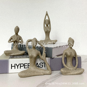 Ensemble de figurines de yoga 4 pièces en résine, décoration minimaliste pour la maison, salon, chambre, bureau - Product Image 5
