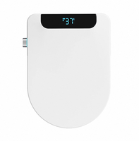 Siège de toilette intelligent en plastique en forme de U allongé avec bidet intégré, design moderne à ouverture frontale pour le lavage des fesses, alimentation CA 110V-220V, garantie 1 an