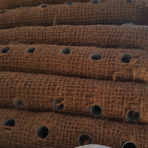 100% fibre de noix de coco naturelle COIR LOGS biodégradable enveloppé avec un filet de coco Design typique - Product Image 1