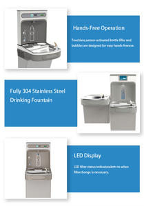 Distributeur mural de bouteilles d'eau avec capteur, en acier inoxydable, pour l'eau potable publique - Product Image 2