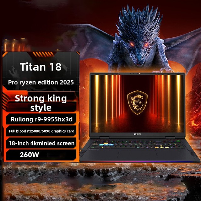For Titan 18Pro Gaming Notebook Ryzen R9-9955Hx3D Full Blood RTX5090 Graphics Card 18inch English Keyboard 120Hz E-Sports