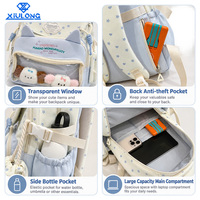 Sac à dos décontracté pour adolescentes, ensemble de 2 pièces, grande capacité, imprimé étoiles, transparent, esthétique, mignon, directement de l'usine