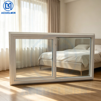 Fenêtre coulissante en vinyle de style américain, double vitrage en PVC, étanche, fenêtre coulissante en UPVC pour sous-sol, appartement, design moderne