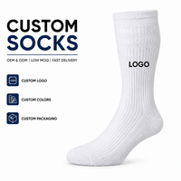 Chaussettes classiques de haute qualité, douces, tricotées, à côtes verticales, respirantes, durables, avec semelle coussinée