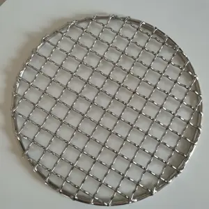 304 Stainless Steel Round BBQ Grill Mesh Home Roast Nets Square Grid Barbecue Mesh