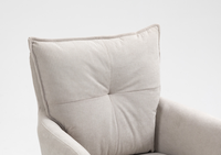 Fauteuil de salon confortable à dossier haut en velours côtelé, pivotant à 360°, avec siège à ressorts ensachés et accoudoirs rembourrés, pour salon