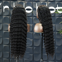 Peluca frontal de encaje completo HD 13x6 con densidad del 250%, cabello humano rizado camboyano birmano, ondas sueltas profundas, efecto mojado y ondulado