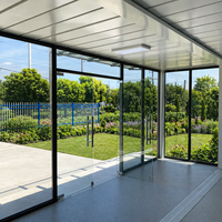 Maison conteneur détachable en panneaux sandwich d'acier, véranda respirante, bureau mobile modulaire portable