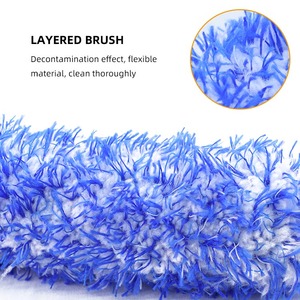 <span class=keywords><strong>Brosse</strong></span> de nettoyage de roue de voiture en <span class=keywords><strong>microfibre</strong></span> douce sans rayures avec logo privé, design ergonomique, bleu gris - Product Image 5