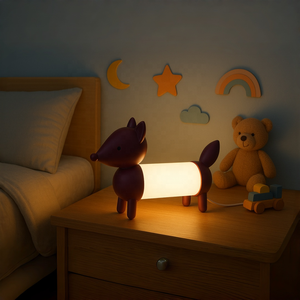 Lampe de table USB LED en forme de <span class=keywords><strong>renard</strong></span> mignon, <span class=keywords><strong>veilleuse</strong></span> animale à intensité réglable par touche avec contrôle de luminosité par pression prolongée, lampe de chevet pour chambre d'enfant - Product Image 1